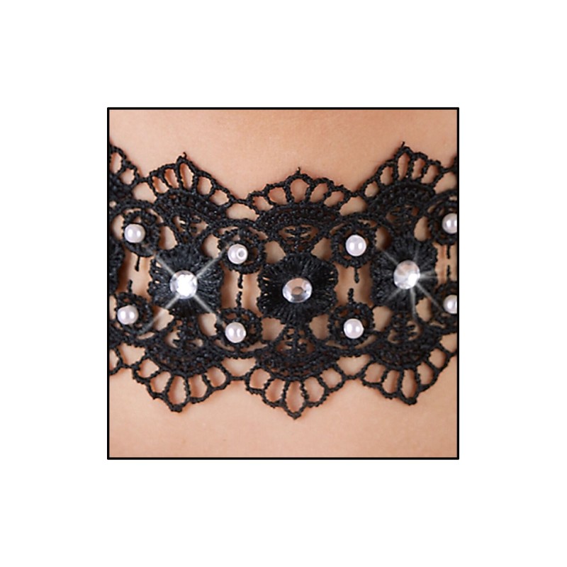 Collier brodé avec strass - Cotelli Accessoires